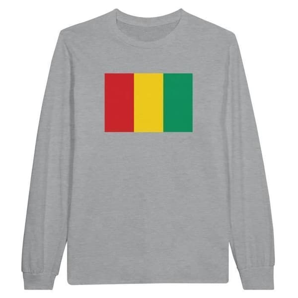 Långärmad t-shirt - PIXELFORMA - Guineas flagga - 100 % bomull - Långa ärmar - Optimal komfort