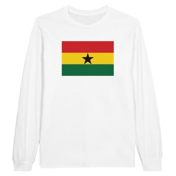 Långärmad t-shirt - PIXELFORMA - Ghanas flagga - 100% bomull - Långa ärmar - Optimal komfort