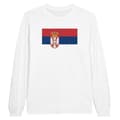 Miniatyrbild 1 av 3: PIXELFORMA Långärmad T-shirt - Serbien Flagga - Vit - Vanlig - Klassisk krage