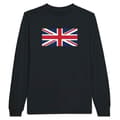 Miniatyrbild 1 av 3: T-shirt med lång ärm - PIXELFORMA - Storbritanniens flagga - Svart - Klassisk krage - Unisex