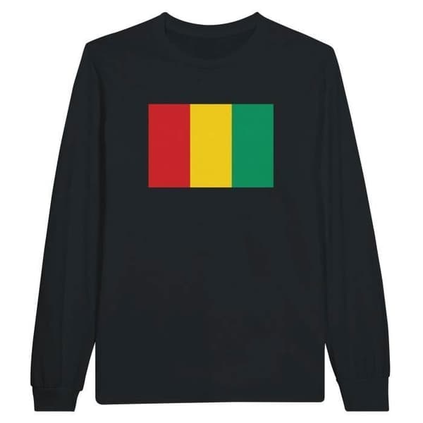 T-shirt med långa ärmar - PIXELFORMA - Guineas flagga - 100% bomull - Långa ärmar - Unisex
