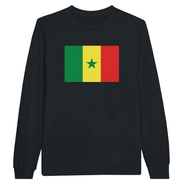 Långärmad T-shirt - PIXELFORMA - Senegal flagga - 100% bomull - Långa ärmar - Optimal komfort