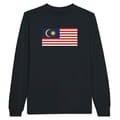 Miniatyrbild 1 av 3: T-shirt med långärmar - PIXELFORMA - Malaysias flagga - Svart - Regular - Vuxen