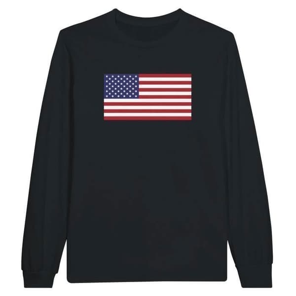 T-shirt med långa ärmar - PIXELFORMA - USA:s flagga - 100% bomull - Långa ärmar - Regular fit