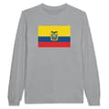 Miniatyrbild 1 av 3: Långärmad t-shirt - PIXELFORMA - Ecuadors flagga - 100 % bomull - Grå - Optimal komfort