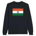 Miniatyrbild 1 av 3: T-shirt med lång ärm - PIXELFORMA - Indiens flagga - Svart - 100% bomull - Vuxen