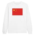 Miniatyrbild 1 av 3: Folkrepubliken Kina flagga långärmad T-shirt i vitt