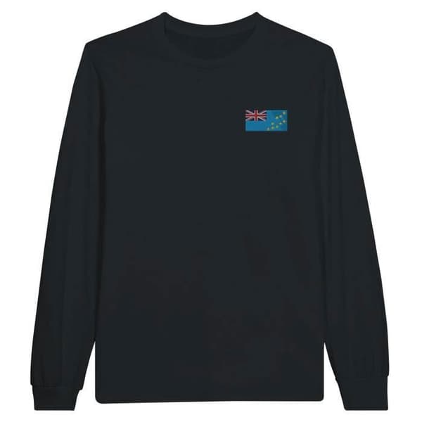 T-shirt med lång ärm - PIXELFORMA - Tuvalus flagga - 100% bomull - Lång ärm - Optimal komfort
