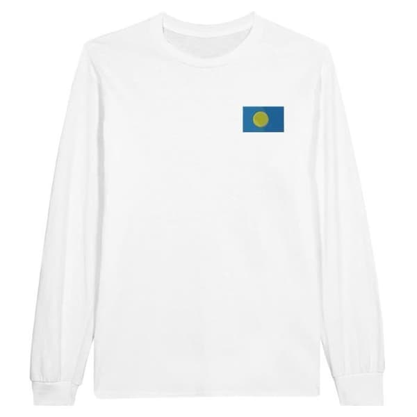 T-shirt med lång ärm - PIXELFORMA - Palauernas flagga - 100% bomull - Långärmad - Optimal komfort