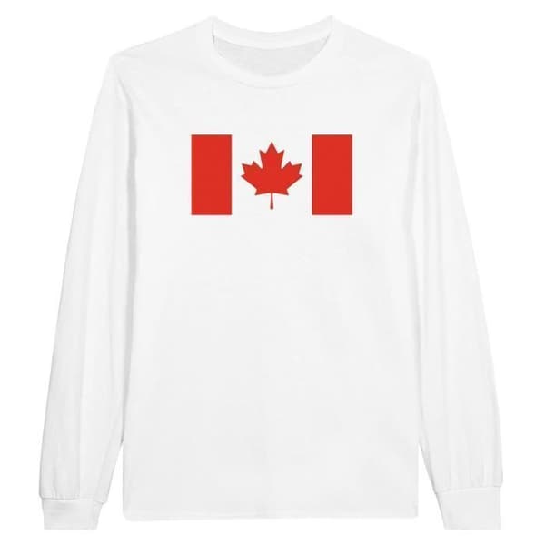 Kanada flagga långärmad T-shirt i vit