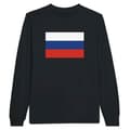 Miniatyrbild 1 av 3: Långärmad T-shirt - PIXELFORMA - Rysslands flagga - Svart - Klassisk krage - Herr