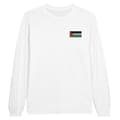 Miniatyrbild 1 av 3: Långärmad tröja - Palestinas flagga - Vit - 100% bomull - Regular passform - Unisex
