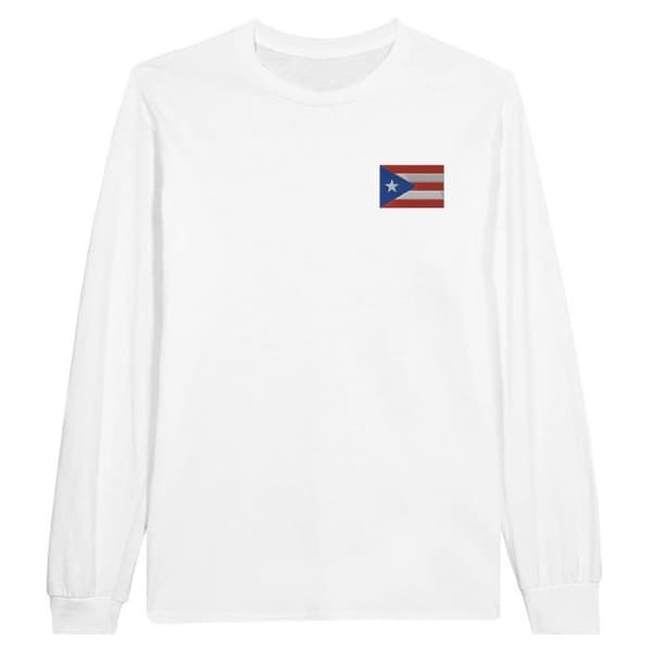 Långärmad T-shirt - PIXELFORMA - Puerto Rico Flagga - 100% bomull - Optimal komfort - Långa ärmar