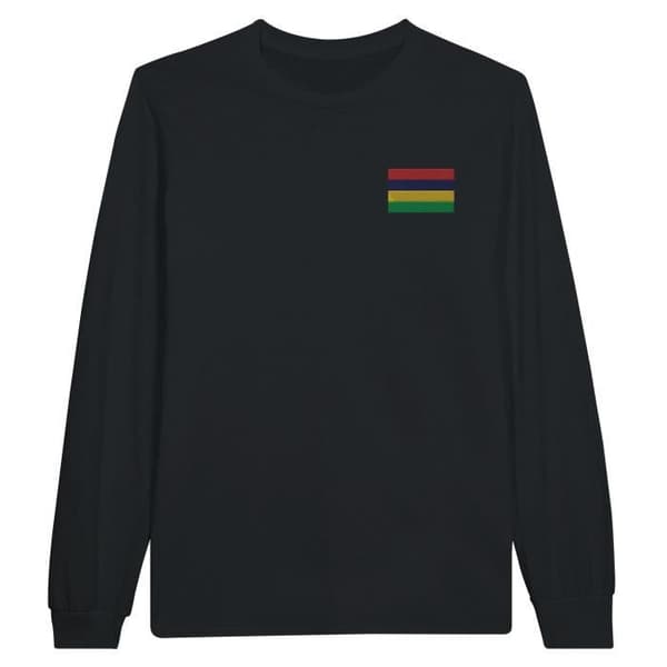 PIXELFORMA långärmad t-shirt - Flag of Mauritius - Svart - Klassisk krage