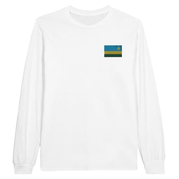 Långärmad T-shirt - PIXELFORMA - Rwandas flagga - 100% bomull - Långa ärmar - Optimal komfort