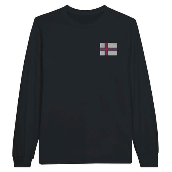 T-shirt med långa ärmar - PIXELFORMA - Färöarnas flagga - 100% bomull - Långa ärmar - Optimal komfort