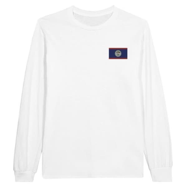 T-shirt med lång ärm - PIXELFORMA - Belize flags - 100% bomull - Optimal komfort - Förstärkta sömmar