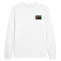 Miniatyrbild 1 av 3: T-shirt med lång ärm - Martinique flagga - Vit - 100% bomull - Klassisk krage - Unisex