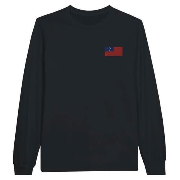 Långärmad t-shirt - PIXELFORMA - Flag of Samoa - 100 % bomull - Långa ärmar - Optimal komfort