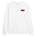 Miniatyrbild 1 av 3: Slovenien Flagbroderi Långärmad T-shirt i vit
