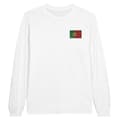 Miniatyrbild 1 av 3: PIXELFORMA långärmad t-shirt - Broderad Portugals flagga - Vit - Vanlig - Vuxen