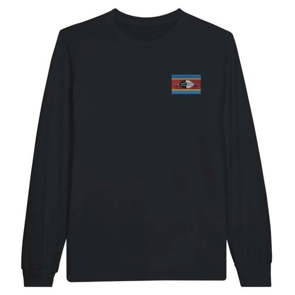 T-shirt med långa ärmar - PIXELFORMA - Eswatinis flagga - 100% bomull - Långa ärmar - Optimalt komfort
