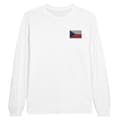 Miniatyrbild 1 av 3: Långärmad T-shirt - PIXELFORMA - Tjeckiens flagga - 100% bomull - Klassisk krage - Unisex