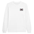 Miniatyrbild 1 av 3: Långärmad t-shirt - Sydkoreansk flagga - Vit - 100% bomull - Regular fit - Unisex