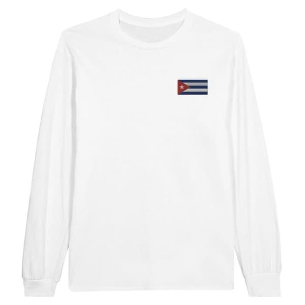 Långärmad t-shirt - PIXELFORMA - Kubas flagga - 100% bomull - Långa ärmar - Optimal komfort