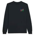 Miniatyrbild 1 av 3: Långärmad t-shirt - Namibias flagga - Svart - 100% bomull - Optimal komfort - Förstärkta sömmar