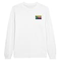 Miniatyrbild 1 av 3: T-shirt med långa ärmar - PIXELFORMA - Komorernas flagga - Vit - Regular passform - Klassisk krage