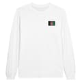 Miniatyrbild 1 av 3: Långärmad T-shirt - Afghanistans flagga - Vit - 100% bomull - Långärmad - Klassisk krage