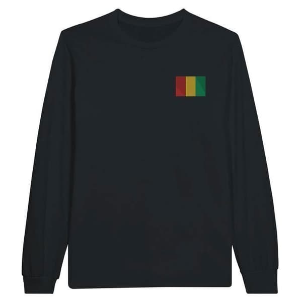 T-shirt med långa ärmar - PIXELFORMA - Guineas flagga - Svart - Regular fit - Klassisk krage