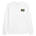 Miniatyrbild 1 av 3: Långärmad t-shirt - PIXELFORMA - Guyana flaggbroderi - Vit - Vanlig - Vuxen