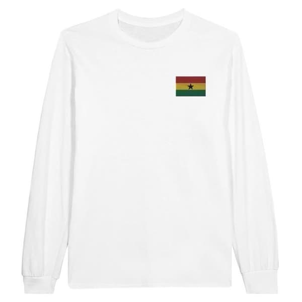 Långärmad t-shirt - PIXELFORMA - Ghanas flagga - 100% bomull - Långa ärmar - Optimal komfort
