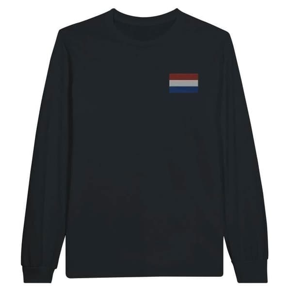 T-shirt med långa ärmar - PIXELFORMA - Nederländernas flagga - 100% bomull - Långa ärmar - Optimal komfort