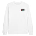 Miniatyrbild 1 av 3: Långärmad t-shirt - Jordaniens flagga - Vit - 100% bomull - Regular fit - Unisex