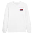 Miniatyrbild 1 av 3: PIXELFORMA långärmad t-shirt - Nordkoreas flagga - Vit - Normal passform - Klassisk krage