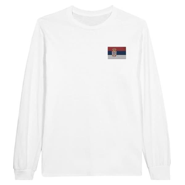 T-shirt med långa ärmar - PIXELFORMA - Serbiens flagga - 100% bomull - Långa ärmar - Optimal komfort