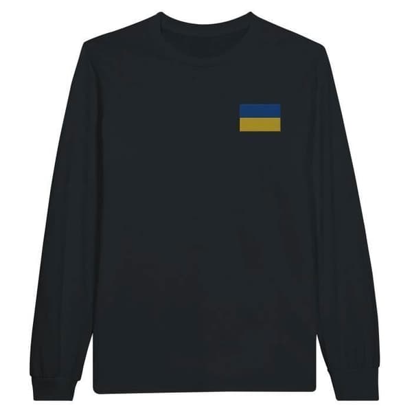 Långärmad T-shirt - PIXELFORMA - Ukrainas flagga - 100% bomull - Långa ärmar - Optimal komfort