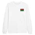 Miniatyrbild 1 av 3: Långärmad T-shirt - Burkina Fasos flagga - Vit - 100% bomull - Klassisk passform - Långärmad