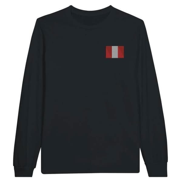 Långärmad T-shirt - PIXELFORMA - Peruanska flaggan - 100% bomull - Långa ärmar - Optimal komfort
