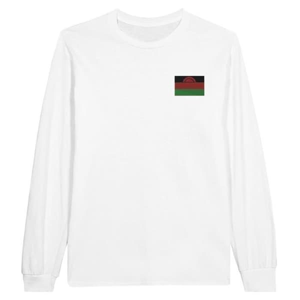 Långärmad t-shirt - PIXELFORMA - Malawis flagga - 100 % bomull - Långa ärmar - Optimal komfort