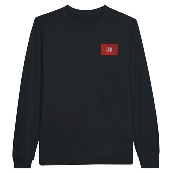T-shirt med långa ärmar - PIXELFORMA - Tunisiens flagga - 100% bomull - Långa ärmar - Optimal komfort