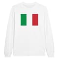 Miniatyrbild 1 av 3: T-shirt - Italiens flagga - Vit - 100% bomull - Långa ärmar - Regular fit