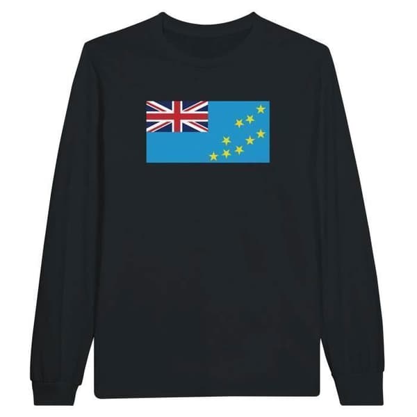 T-shirt med lång ärm - PIXELFORMA - Tuvalus flagga - 100% bomull - Lång ärm - Optimal komfort