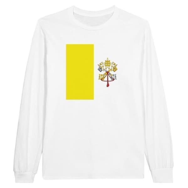 Långärmad t-shirt - PIXELFORMA - Vatikanets flagga - 100% bomull - Långärmad - Klassisk passform