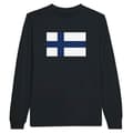Miniatyrbild 1 av 3: T-shirt med långa ärmar - Finlands flagga - Svart - 100% bomull - Regular fit - Unisex