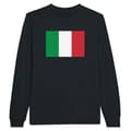Miniatyrbild 1 av 3: Långärmad T-shirt - PIXELFORMA - Italiens flagga - Svart - 100% bomull - Klassisk krage