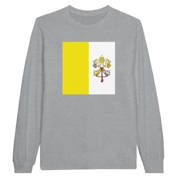 Långärmad t-shirt - PIXELFORMA - Vatikanens flagga - 100 % bomull - Långa ärmar - Optimal komfort